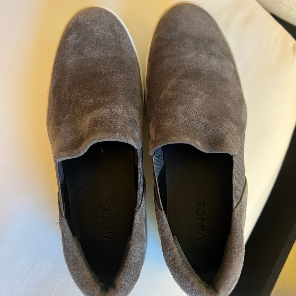 Vince Grey Saude Loafers Slip-On Shoes